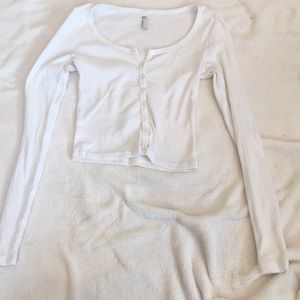 American Apparel button down ribbed long sleeve